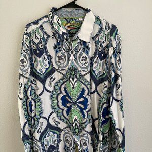 Robert Graham Blue and Green Paisley